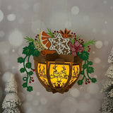 Flower Pot - 3D Christmas Lantern File - Cricut File 3 - LightBoxGoodMan