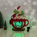 Grinch - Christmas Themed 3D Hot Cocoa Lantern File - Cricut File 1 - LightBoxGoodMan