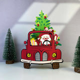 Truck Christmas - 3D Christmas Pop-up Card File - Cricut File 2 - LightBoxGoodMan
