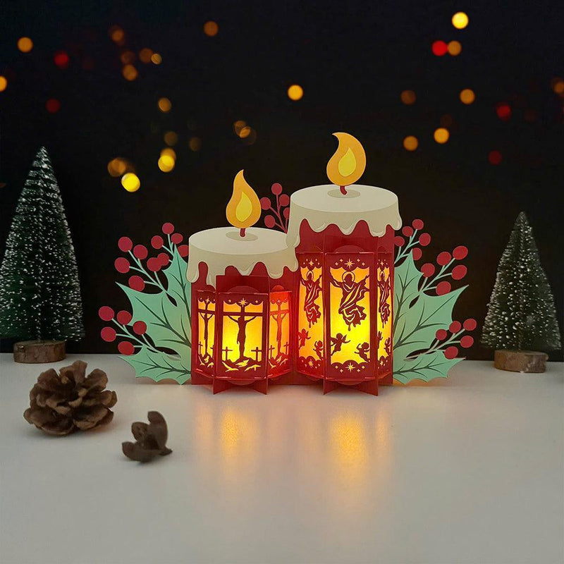 Jesus - 3D Christmas Candles Lantern File - Cricut File 1 - LightBoxGoodMan