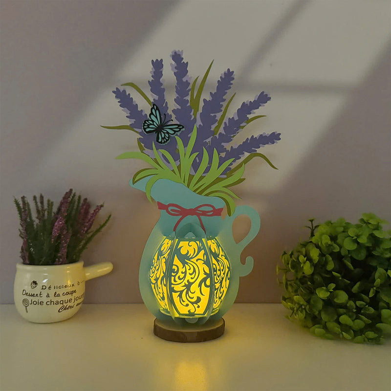 Lavender - 3D Flower Vase Lantern File - Cricut File 4 - LightBoxGoodMan