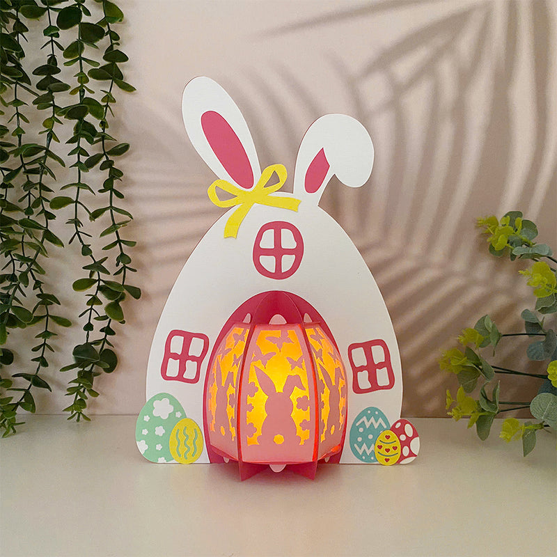 Bunny House - Easter House 3D Lantern File - Cricut File - LightBoxGoodMan