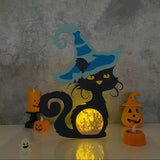 Zombie - 3D Witch Cat Papercut Light Box File - Cricut File - LightBoxGoodMan