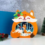 Christmas Fox - 3D Christmas Pop-up Card File - Cricut File 1 - LightBoxGoodMan
