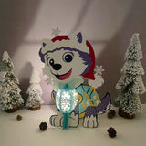 Xmas Everest - Christmas Themed 3D Paw Patrol Lantern File - Cricut File 1 - LightBoxGoodMan