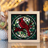 Christmas Cardinal Bird – Paper Cut Light Box File - Cricut File - 8x8" - LightBoxGoodMan