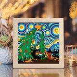 Starry Night Grinch – Paper Cut Light Box File - Cricut File - 8x8 Inches - LightBoxGoodMan