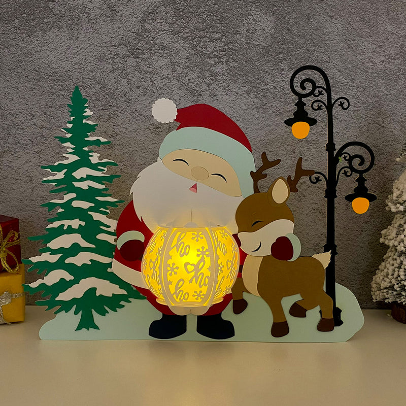 Santa Claus - 3D Christmas Lantern File - Cricut File 3 - LightBoxGoodMan