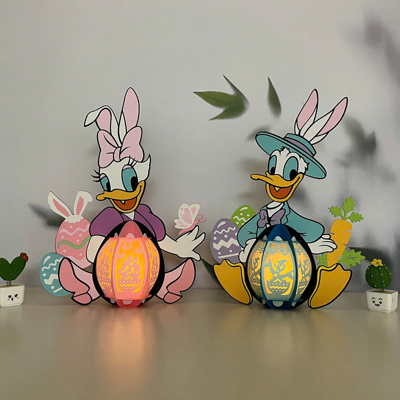 Pack 2 Easter Duck - Easter Donald And Daisy Duck 3D Lantern File - Cricut File 1 - LightBoxGoodMan