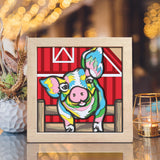 Colorful Pig – Paper Cut Light Box File - Cricut File - 8x8 inches - LightBoxGoodMan