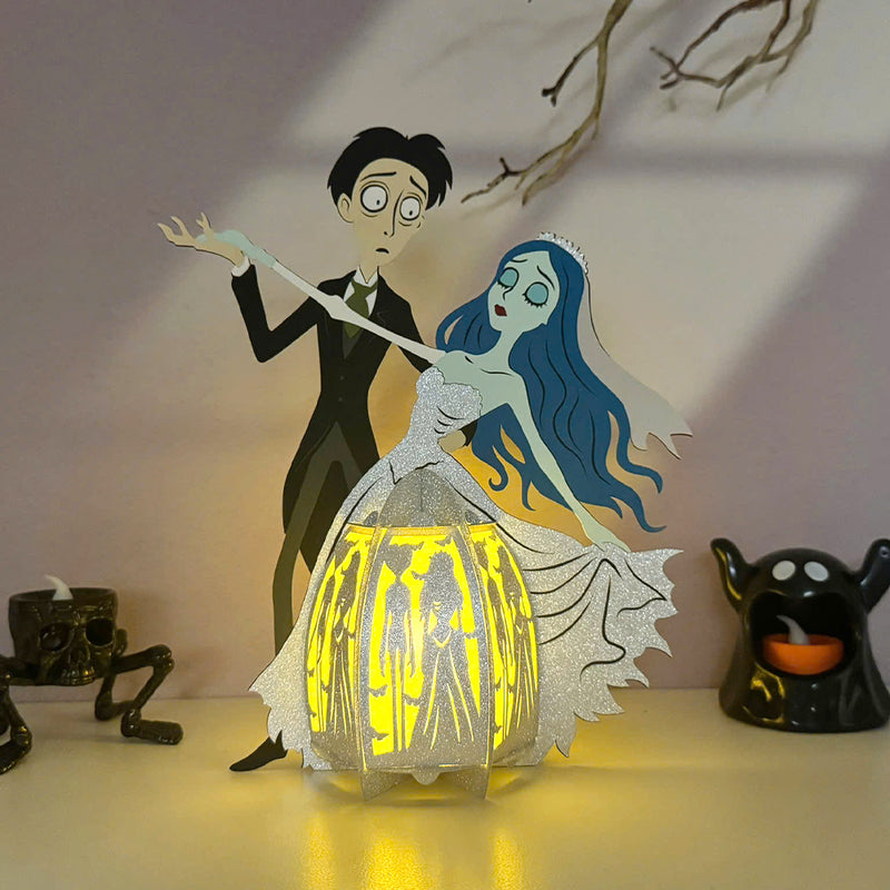 Corpse Bride Couple - 3D Halloween Couple Lantern File - Cricut File - LightBoxGoodMan