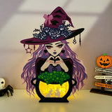 Witch - 3D Witch Papercut Light Box File - Cricut File 1 - LightBoxGoodMan
