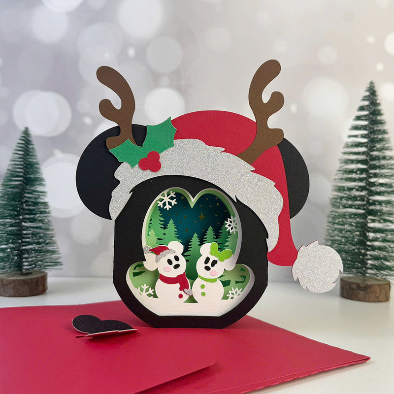 Mickey Christmas - 3D Christmas Pop-up Card File - Cricut File 1 - LightBoxGoodMan