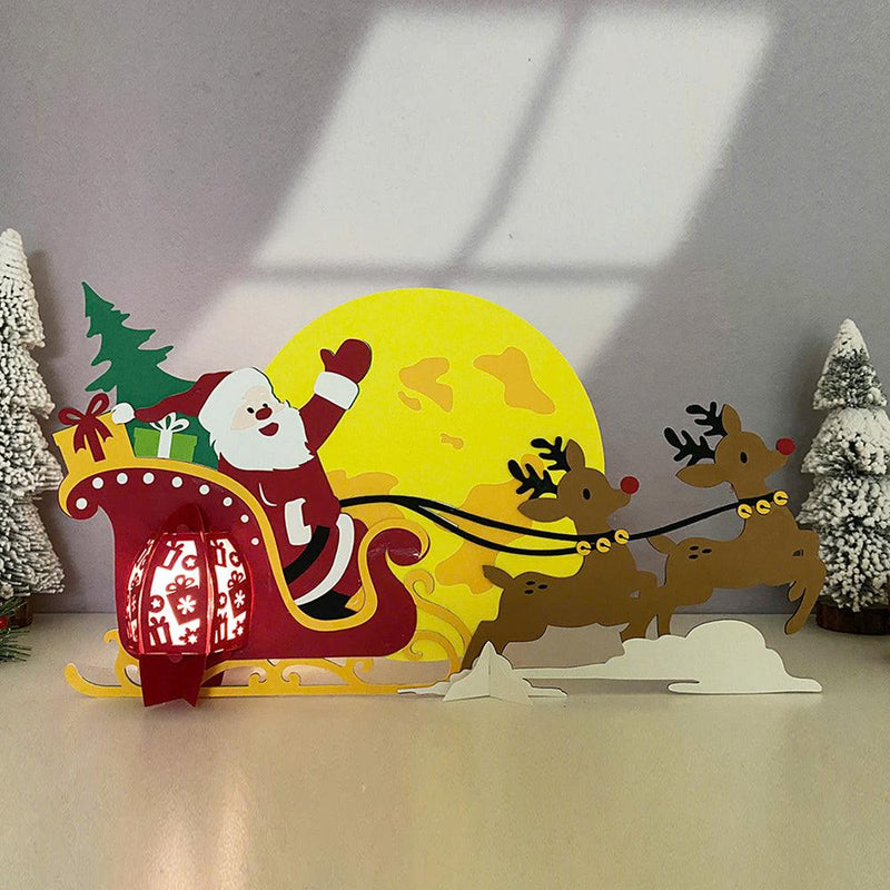 Santa's Sleigh - 3D Christmas Lantern File - Cricut File 1 - LightBoxGoodMan