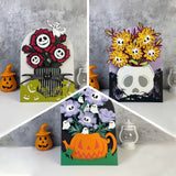 Pack 3 Halloween Flowers Vase - 3D Halloween Flowers Vase Pop-up Card File - Cricut File - LightBoxGoodMan