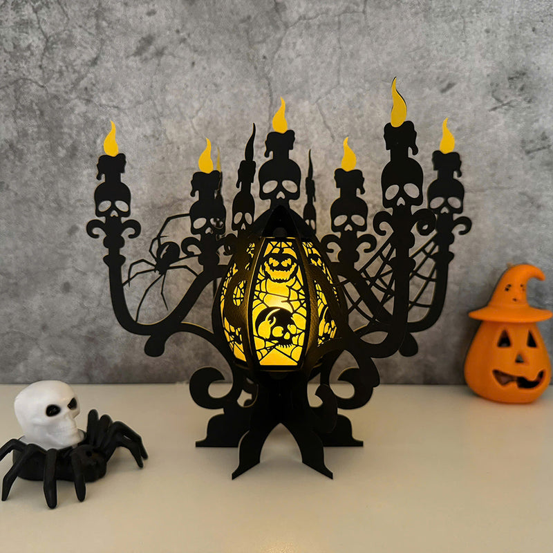 Halloween Candelabra - 3D Halloween Candles Lantern File - Cricut File - LightBoxGoodMan