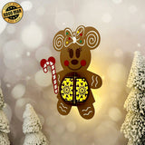 Gingerbread Minnie - 3D Christmas Lantern File - Cricut File 1 - LightBoxGoodMan