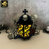 Tombstone 3 - 3D Halloween Tombstone Lantern File - Cricut File - LightBoxGoodMan