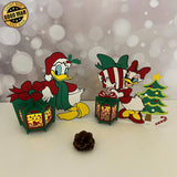 Pack 2 Donald And Daisy - 3D Christmas Lantern File - Cricut File 1 - LightBoxGoodMan