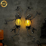 Dancing Skeletons - 3D Skeleton Lantern File - Cricut File 1 - LightBoxGoodMan