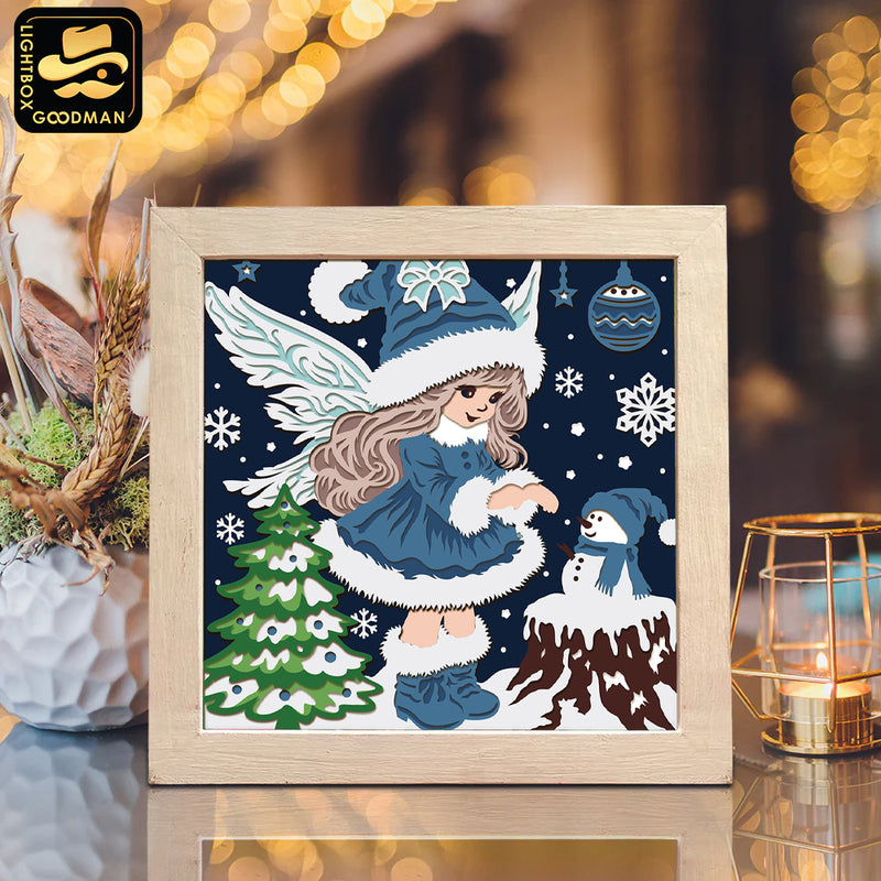 Christmas Fairy – Paper Cut Light Box File - Cricut File - 8x8" - LightBoxGoodMan
