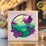 Hummingbirds 5 – Paper Cut Light Box File - Cricut File - 8x8 inches - LightBoxGoodMan