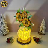 Sunflowers - 3D Flower Vase Lantern File - Cricut File 2 - LightBoxGoodMan