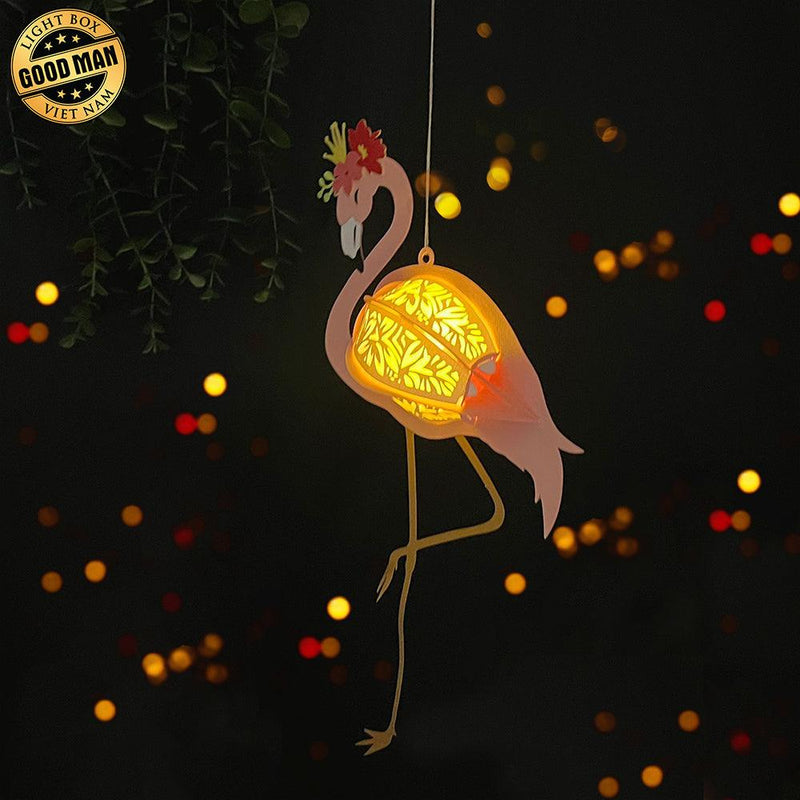 Flamingo - 3D Flamingo Lantern File - 11.2x6.5" - Cricut File - LightBoxGoodMan - LightboxGoodman