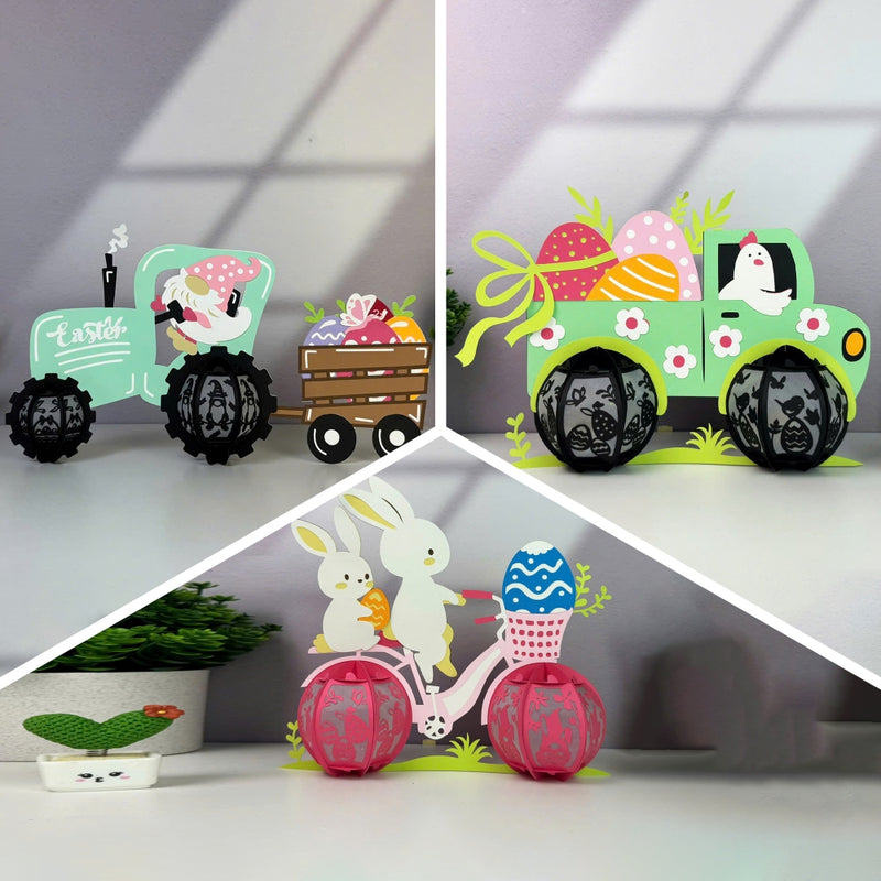Pack 3 Different Transportation - 3D Easter Lantern File - Cricut File - LightBoxGoodMan