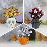 Pack 3 Halloween Flowers Vase - 3D Halloween Flowers Vase Pop-up Card File - Cricut File - LightBoxGoodMan