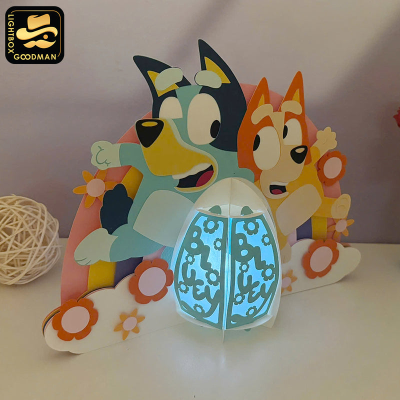 Bluey - Bluey Themed 3D Lantern File - Cricut File 1 - LightBoxGoodMan