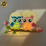 Owl Couple - 3D Love Lantern File - Cricut File 1 - LightBoxGoodMan