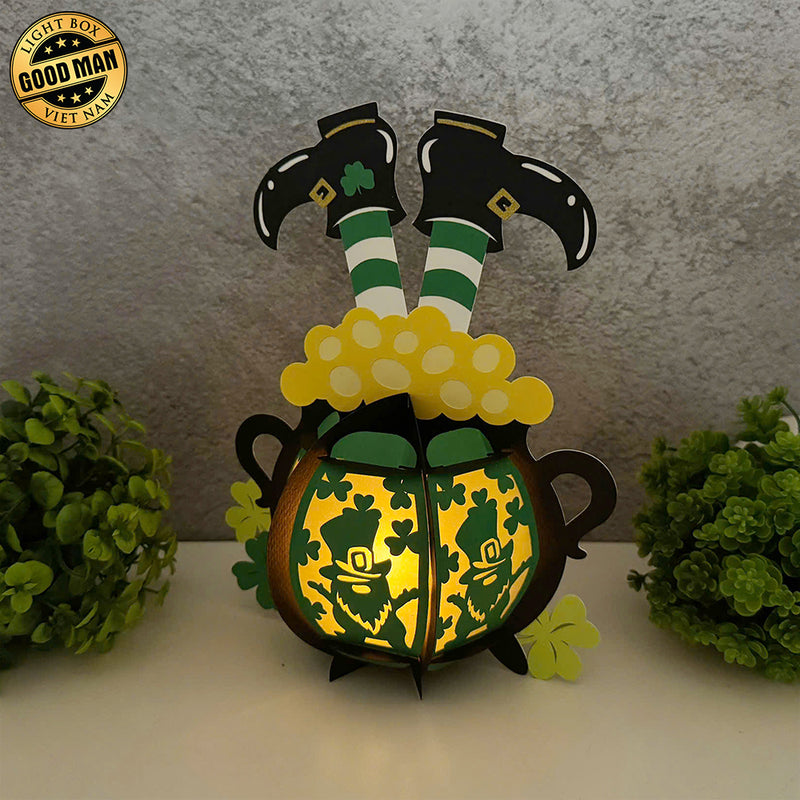 Lucky Cauldron - St. Patrick's Day Themed 3D Lantern File - Cricut File 1 - LightBoxGoodMan