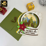 Snowball Deer - 3D Christmas Pop-up Card File - Cricut File 1 - LightBoxGoodMan