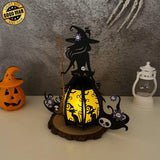 Witch And Broom - 3D Witch Lantern File - Cricut File 4 - LightBoxGoodMan