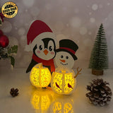 Penguin - 3D Christmas Lantern File - Cricut File 3 - LightBoxGoodMan