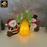Christmas Campfire 2 - 3D Christmas Campfire Lantern File - Cricut File 3 - LightBoxGoodMan