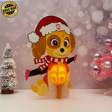 Xmas Skye - Christmas Themed 3D Paw Patrol Lantern File - Cricut File 1 - LightBoxGoodMan