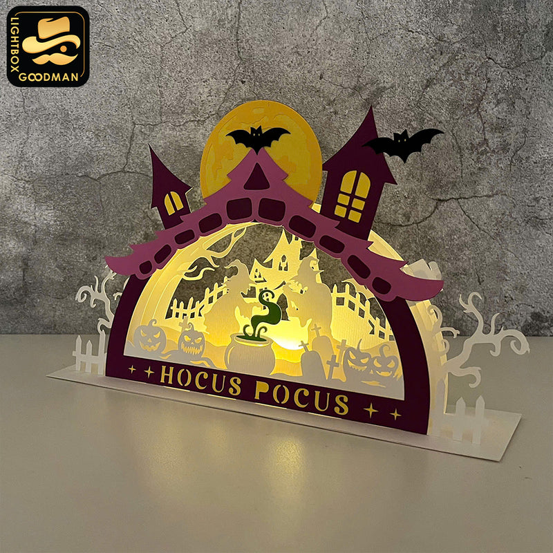 Witch Halloween - 3D Halloween Pop-up Half Circle - Cricut File 1 - LightBoxGoodMan