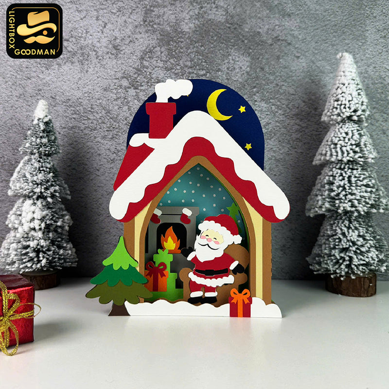 Christmas House - 3D Christmas Pop-up Card File - Cricut File 1 - LightBoxGoodMan