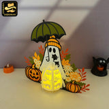 Cute Ghost Umbrella - 3D Halloween Ghost Lantern File - Cricut File - LightBoxGoodMan