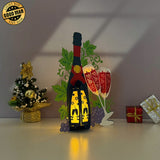 Wine Bottle - 3D New Year Lantern File - Cricut File 1 - LightBoxGoodMan