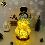 Snowman - 3D Christmas Lantern File - Cricut File 2 - LightBoxGoodMan