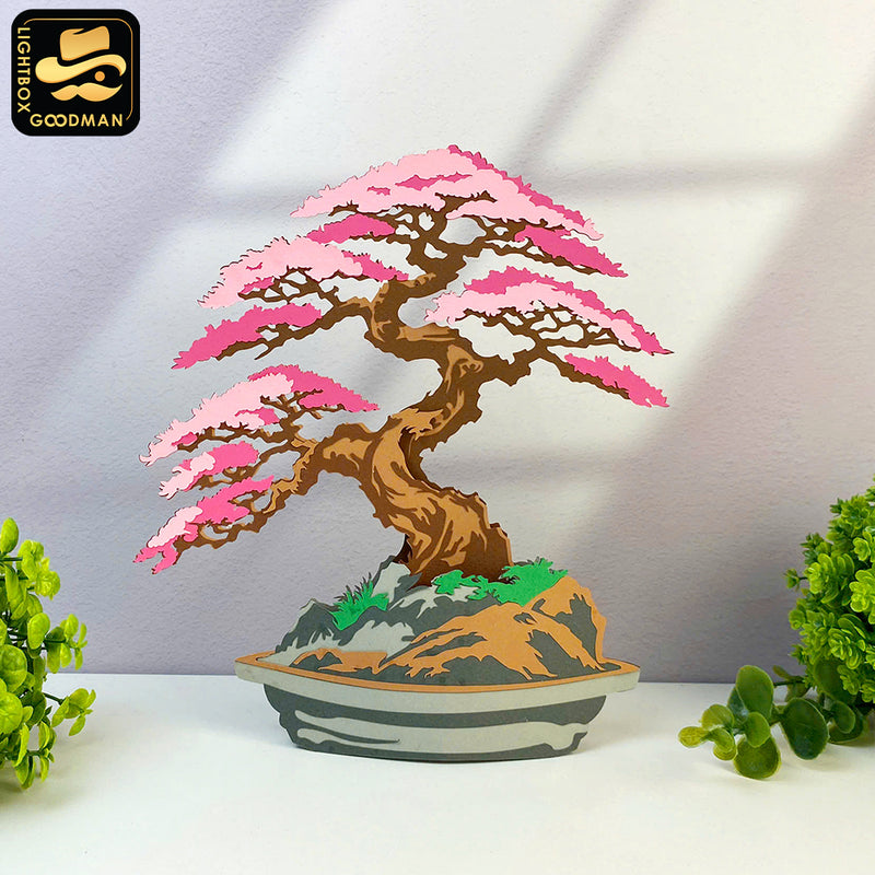 Bonsai Plant Pot 2 - 3D Bonsai Plant Pot Pop-up Card File - Cricut File 1 - LightBoxGoodMan