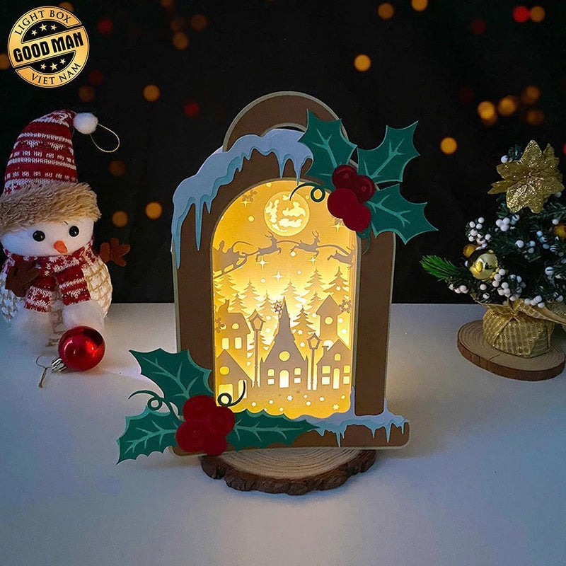 Christmas Snowman - 3D Ornament Lantern File - Cricut File - LightBoxGoodMan