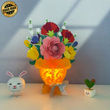 Flower Bouquet - 3D Flower Bouquet Lantern File - Cricut File 3 - LightBoxGoodMan