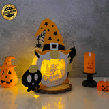 Gnome Halloween 1 - 3D Witch Gnome Papercut Light Box File - Cricut File - LightBoxGoodMan