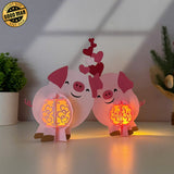 Pig Couple - 3D Love Lantern File - Cricut File 1 - LightBoxGoodMan