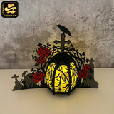 Tombstone 2 - 3D Halloween Tombstone Lantern File - Cricut File - LightBoxGoodMan
