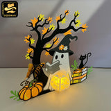 Ghost Reading Book - Halloween Themed 3D Lantern File - Cricut File - LightBoxGoodMan